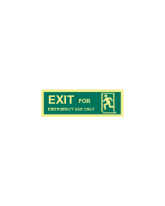 IMO Sign: Exit for emergency use only - left