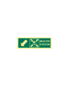 IMO Sign: Muster station down left