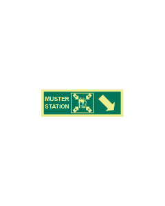 IMO Sign: Muster station down right